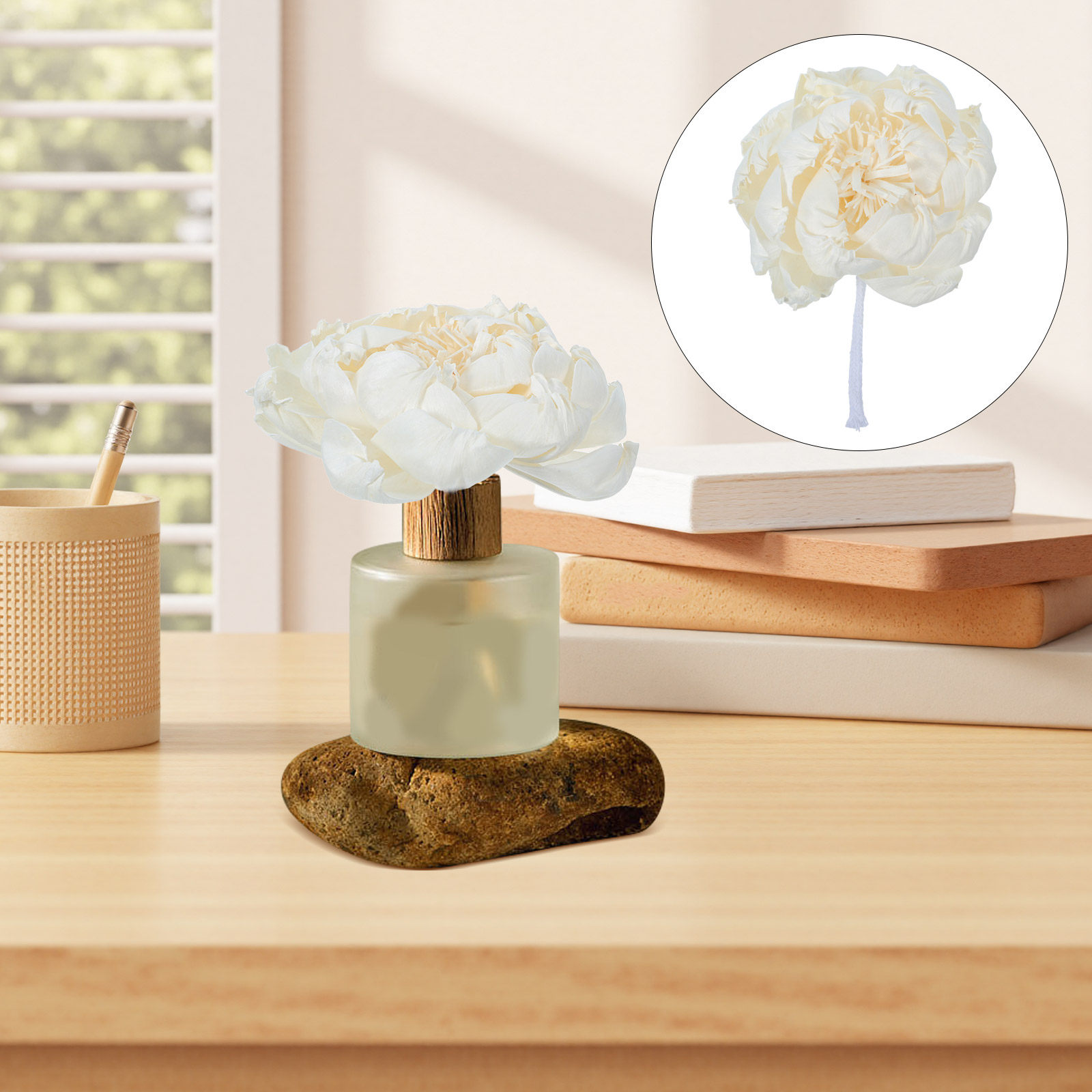 Home Fragrance And Diffuser - เครื่องกระจายกลิ่นหอมดอกโบตั๋น ขนาด 12 ซม. ดอกโบตั๋นเทียมสำหรับตกแต่ง พร้อมกลิ่นหอมน้ำมันหอมระเหย
