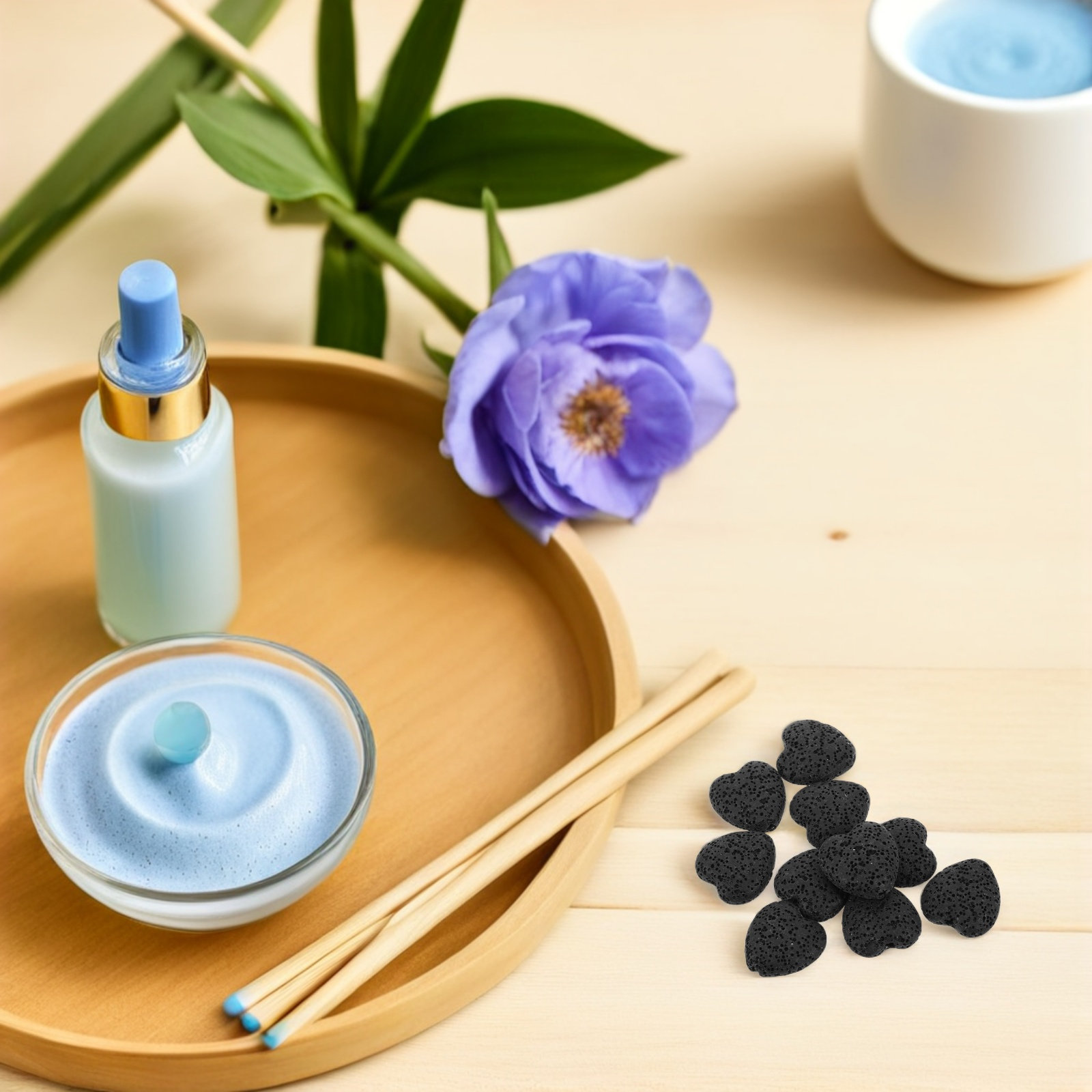 Home Fragrance And Diffuser - 20 ชิ้น หินลาวาทรงหัวใจสำหรับอโรมาเธอราพี หินกระจายกลิ่นหอมจากหินภูเขาไฟ สำหรับบ้าน สำนักงาน