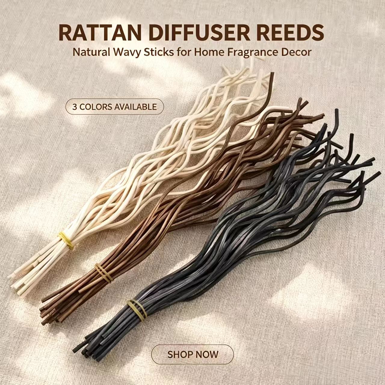 Home Fragrance Reed Diffuser Refill - 20 ชิ้น ไม้หอมหวายแบบยาว สำหรับเติมน้ำหอมปรับอากาศ ใช้แทนแท่งก้านไม้หอม สำหรับเครื่องกระจายกลิ่นหอมในบ้าน