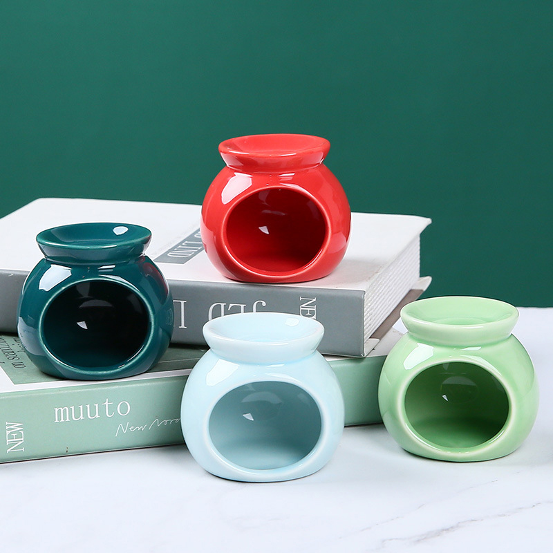 Home Fragrance Oils For Oil Burners - เตาน้ำมันหอม Essential เครื่องเคลือบดินเผาเชิงเทียนขนาดเล็กห้องนั่งเล่นตกแต่งบ้านสินค้าหัตถกรรมเซรามิกสีทึบมีกลิ่นหอม