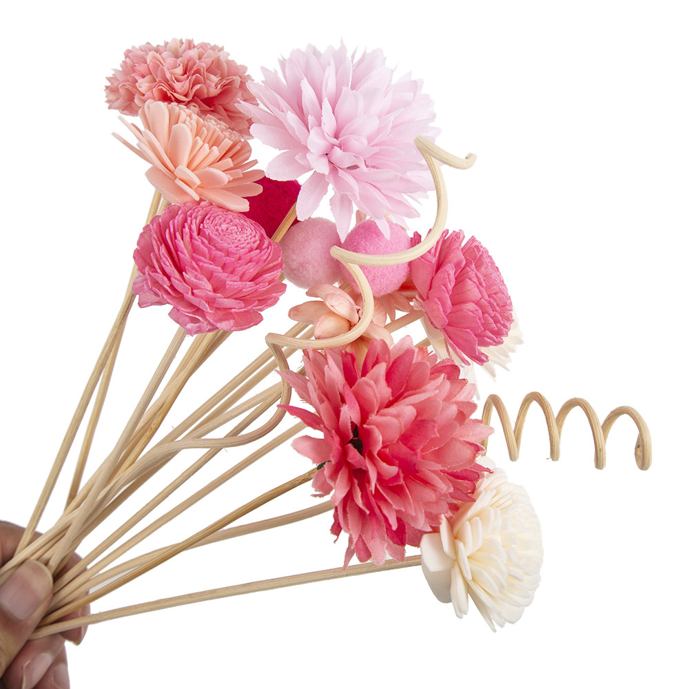 Home Fragrance London - 15 ชิ้นสีแดงดอกไม้จําลอง Reed Diffuser เปลี่ยน Sticks