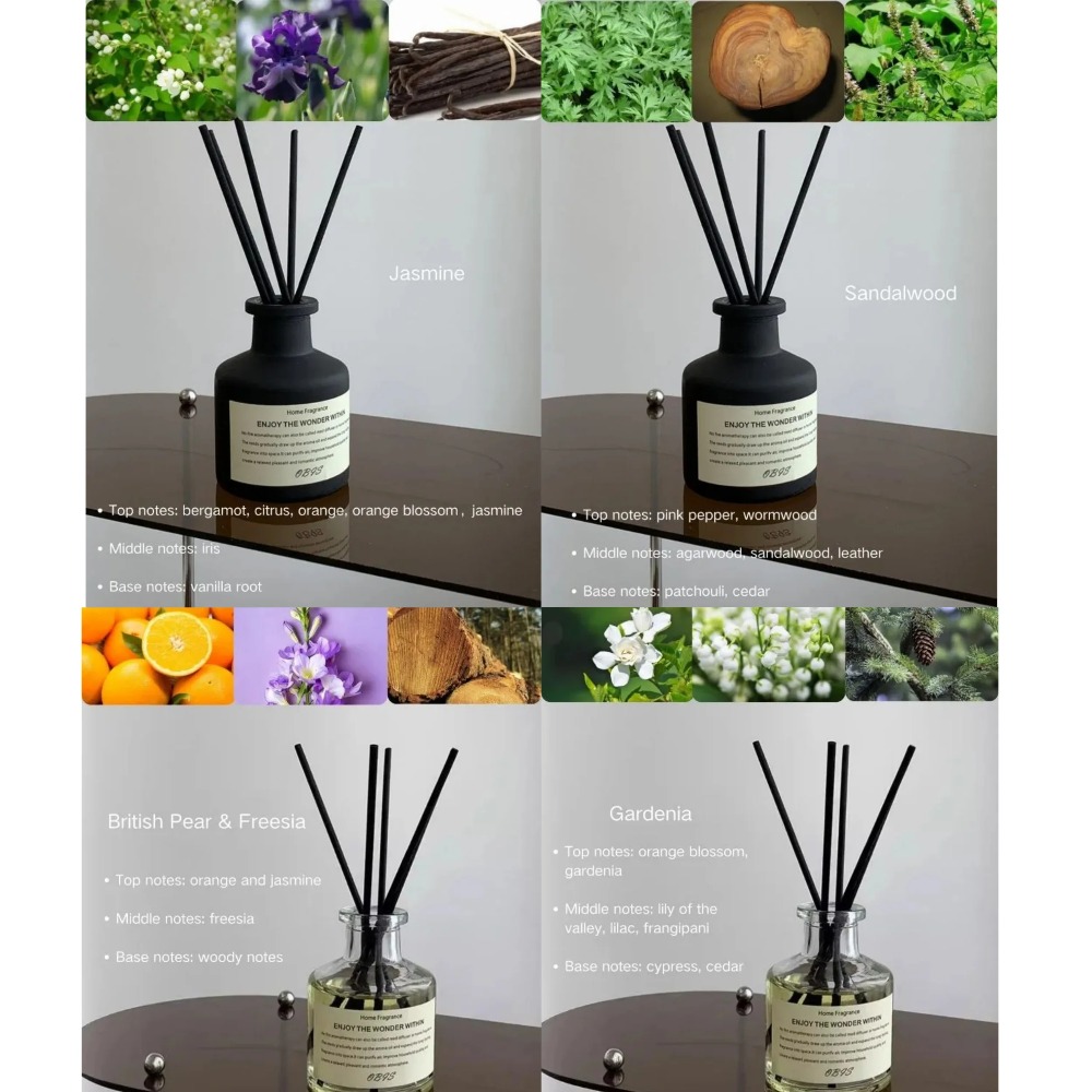 Home Fragrance No 3 - น้ำหอมปรับอากาศไร้เปลวไฟ 50 มล. กลิ่นฟรีเซีย มะลิ พร้อมก้านไม้หอม