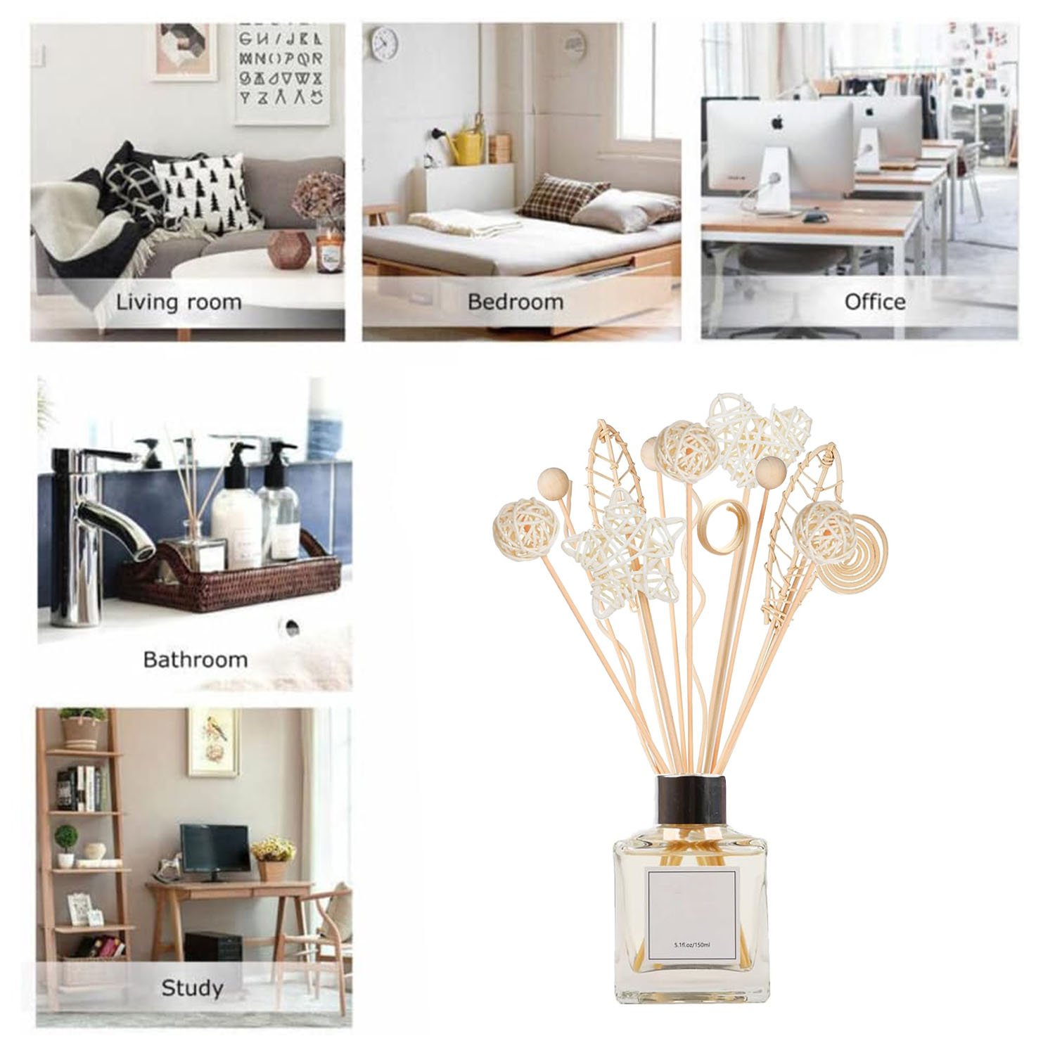 ก้านไม้หอมหวายยาวแบบหยัก 5/15  - Home Fragrance London บทวิจารณ์และราคา